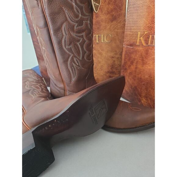 Kings Exotic Rage Bovinr Brown Cowboy Boots Size 10.5 main image 5